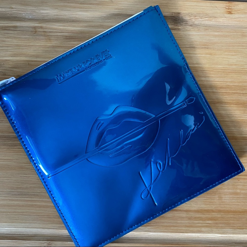 Make Up For Ever Blue Patent Leather Makeup Bag